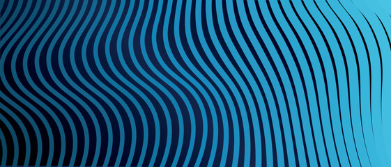 Abstract blue background with light blue lines and waves. Vector illustration of background