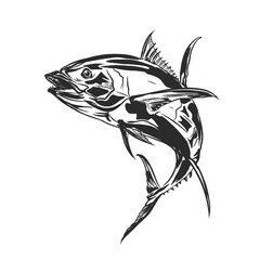 yellowfin tuna fish vector illustration without background