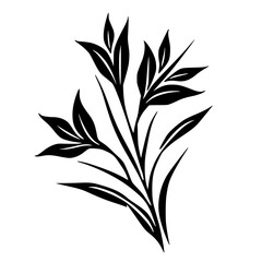 Elegant Black and White Floral Illustration