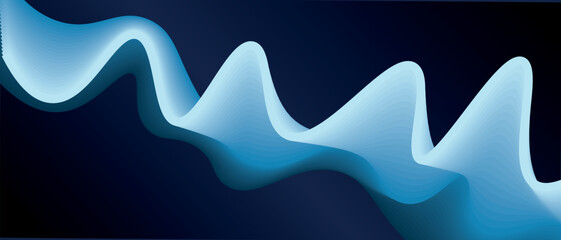 Abstract blue background with light blue gradient and waves. Vector illustration of background.