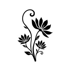 Elegant Black and White Floral Vector Design