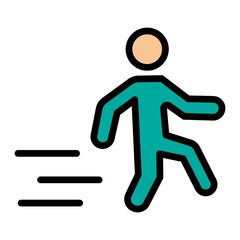 Running Vector Filled Icon Design
