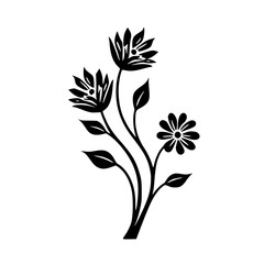 Elegant Black & White Floral Silhouette