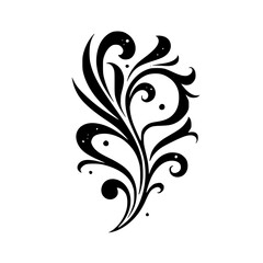 Fototapeta premium Elegant Black Flourish Vector Design on White Background
