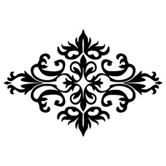 Elegant Black Flourish Vector Design on White Background