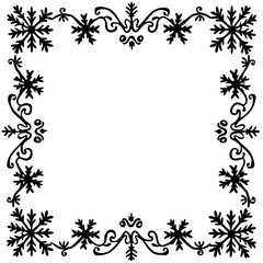 Elegant Black & White Snowflake Frame Design for Christmas & Winter