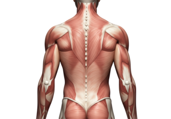 Isolated Human Muscle Anatomy Back View Detail