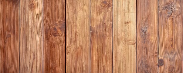 Fototapeta premium Rustic Wood Grain Texture Banner - A warm, rich wooden surface with deep, natural grains and knots, showcasing the raw beauty of aged timber.