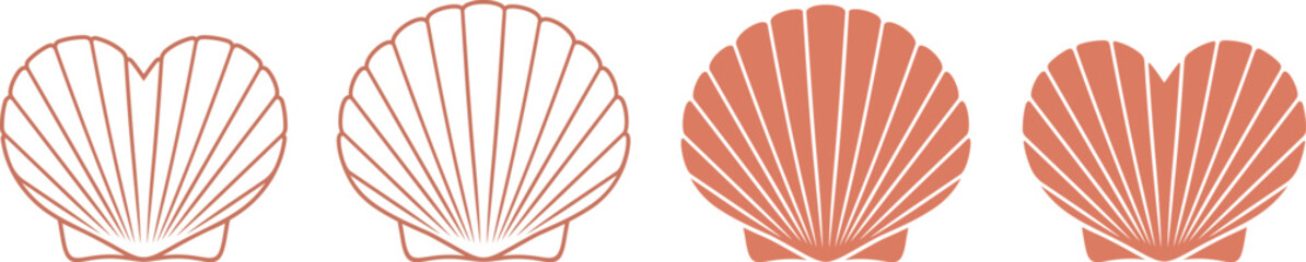 Scallop logo. Isolated scallop on white background