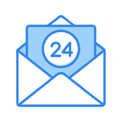 Envelope With 24 Hour Service Badge Icon Design