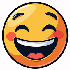 happy emoji face with red lips  colorful digital icon
