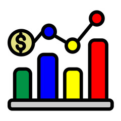 Market Trends Vector Filled Icon Design