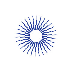 Linear monochrome circular shape. Vector symbol.circle_mix_