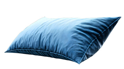 Light blue pillow isolated on transparent background for comfortable sleep