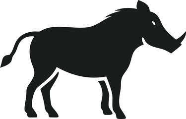 Obraz premium Silhouette of a Warthog, African Wildlife, Mammal Icon