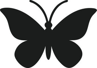 Fototapeta premium Black Silhouette Butterfly, Insect, Wings, Nature, Design, Icon, Symbol, Graphic, Art, Entomology