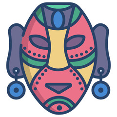Linear color African Mask icon