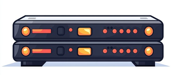 Two Stacked Network Devices