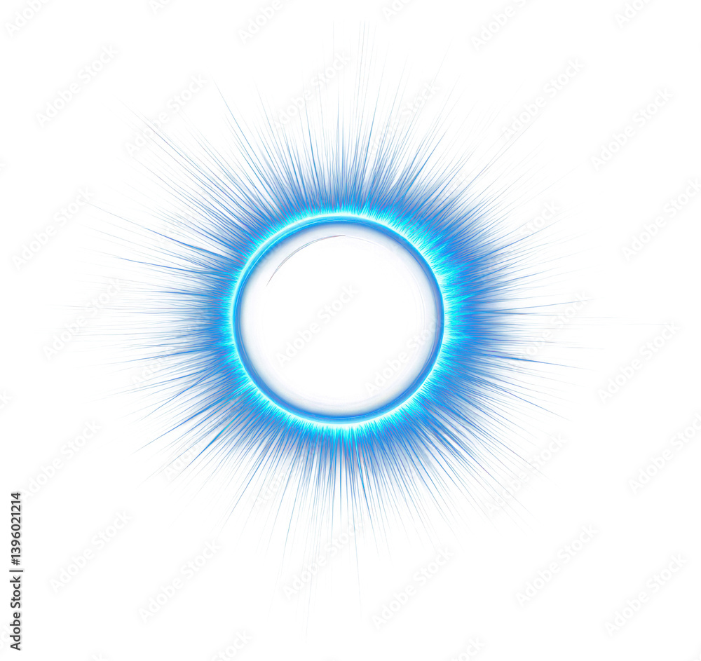 Canvas Prints png an isolated blink light blue effect background eclipse phenomenon.