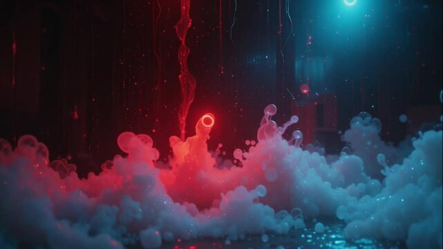 Dim red glowing leak overlays with retro aesthetics