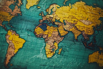 Dynamic global news update graphic, featuring a world map to illustrate travel and current affairs insights