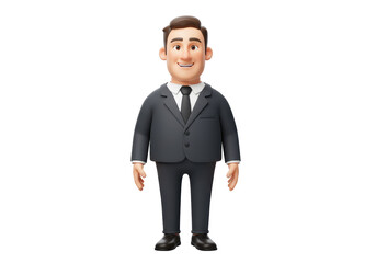 Obraz premium Isolated Cartoon Businessman in a Dark Suit