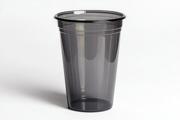 Isolated Dark Plastic Cup on a White Background for Product Presentation