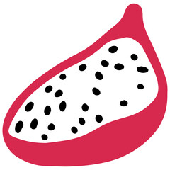 Summer cute exotic tropical fruits in flat design.Healthy sweet food. 
