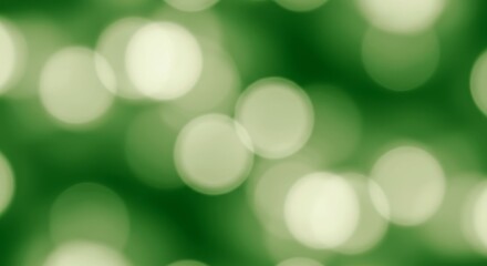 Obraz premium Green Bokeh Lights Abstract Background - Soft, blurred circles in shades of green and cream create a vibrant, abstract pattern. Symbolizing nature, serenity, growth, renewal, and tranquility