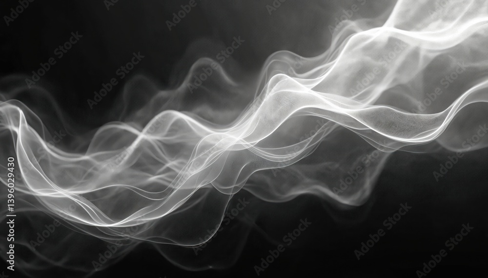 Aufkleber abstract visuals of intricate swirling white lines on black background. layered depth creates comple