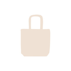 Cloth totebag with handle. Canvas bag mockup. Vector illustration