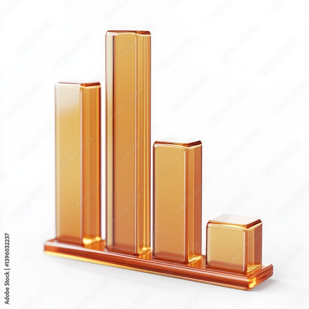 Aufkleber a simple bar graph with a few bars increasing in height, isolated on white background