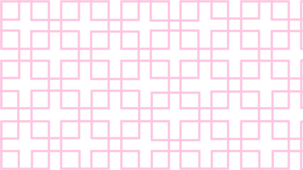 Pink and white geometric seamless pattern with squares. Plaid checkered background.