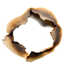 burnt hole in paper