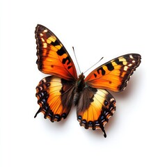 Obraz premium Butterfly with open wings, isolated on white background