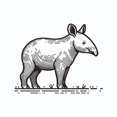 Cartoon Zebra Vector Illustration in Silhouette Style