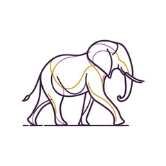 Vector illustration of an elephant with a heart symbol, featuring a woman and child in a cartoon style