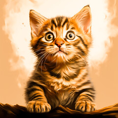 Obraz premium The cat aggression image background