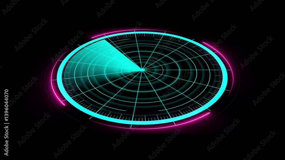 Poster abstract neon radio waves. wave diffusion animation, neon radio waves animation, signal transmitted 