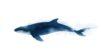 Obraz premium Blue Whale in White Water