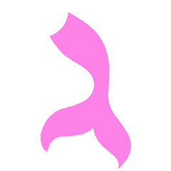 Mermaid tail light pink silhouette