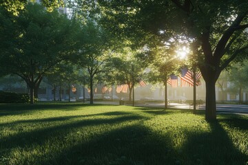 Obraz premium sunset in the park