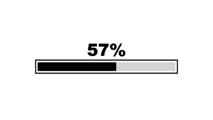 Futuristic HUD Elements with loading 57%. Chart Animation percentage diagrams modern animation design percentage square rectangle 4K animation. Flat design chart icon for finance and statistics