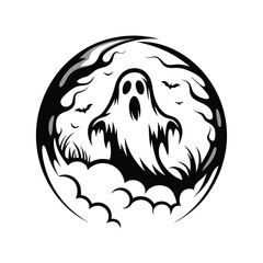 Black Silhouette Figure with Arms Outstretched and Flowing Smoke Edges on White