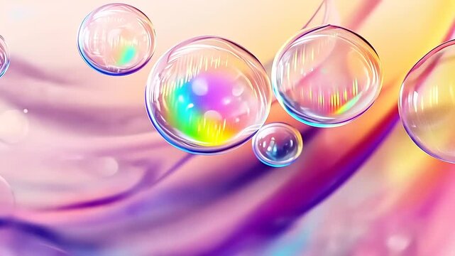 Colorful Abstract Background with Bubbles and Fluid Shapes for Creative Design Projects