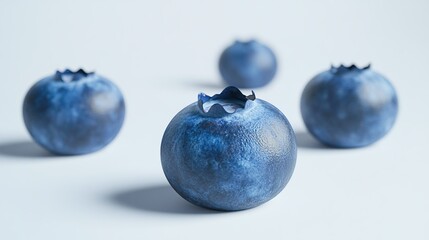 On a white background, a ripe blueberry, perfect for adding to cereals.