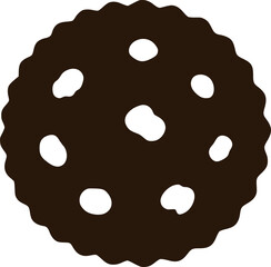 Fototapeta premium Round cookie with chocolate drops vector illustration