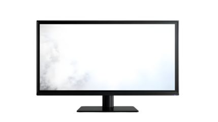 lcd tv monitor , screen isolated on white background , transparent png
