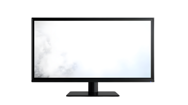 lcd tv monitor , screen isolated on white background , transparent png