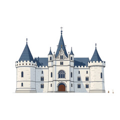 Obraz premium Majestic White Castle Illustration